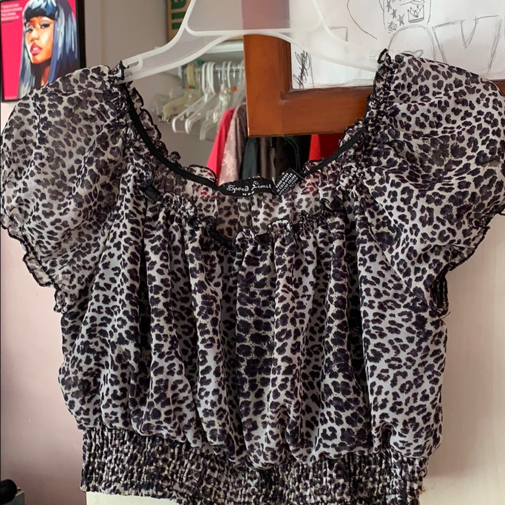 Leopard crop top